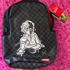 Sprayground Black and Gray Graphic Backpack